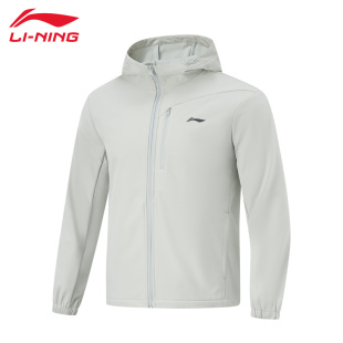 李宁运动风衣男子春秋款 跑步健身加绒保暖连帽舒适休闲夹克外套男