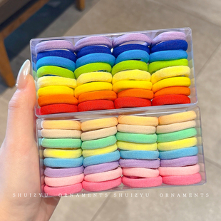 儿童彩色发绳女童可爱扎头发皮筋发圈小女孩高弹力不伤发头绳头饰