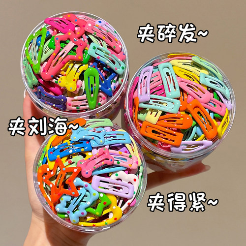儿童彩色波点发夹可爱不伤发