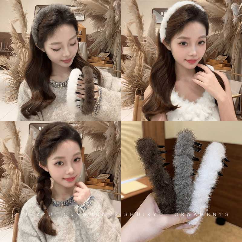 带齿防滑洗脸发箍高颅顶