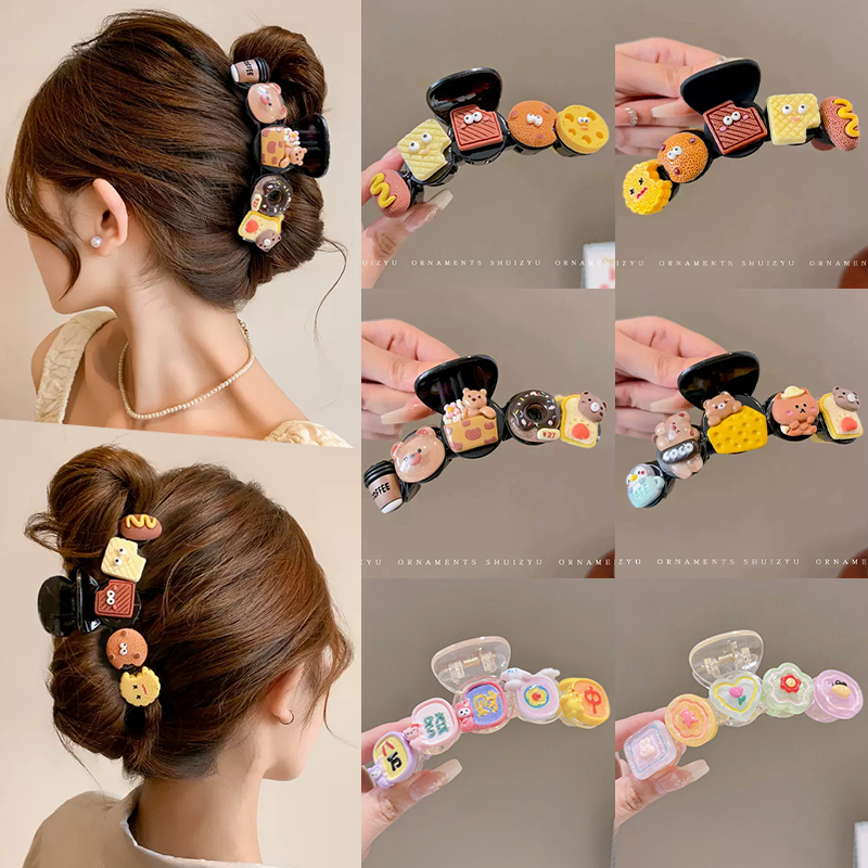 卡通饼干抓夹女夏天发量多