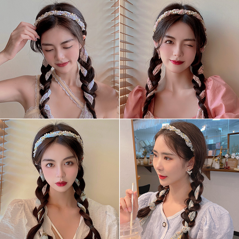 碎花发带丝巾夏天日常外戴体系