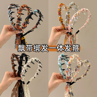 飘带绑发发箍一体发带日常外戴高颅顶发卡麻花辫编发头饰发捆头箍