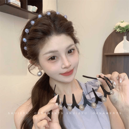 珍珠波浪发箍女洗脸压发发卡
