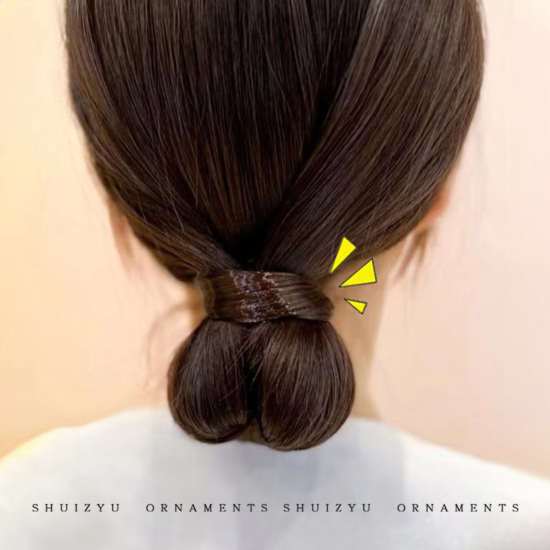 仿真假发发圈头绳高弹力皮筋女扎头发丸子头发绳女生成人皮套头饰