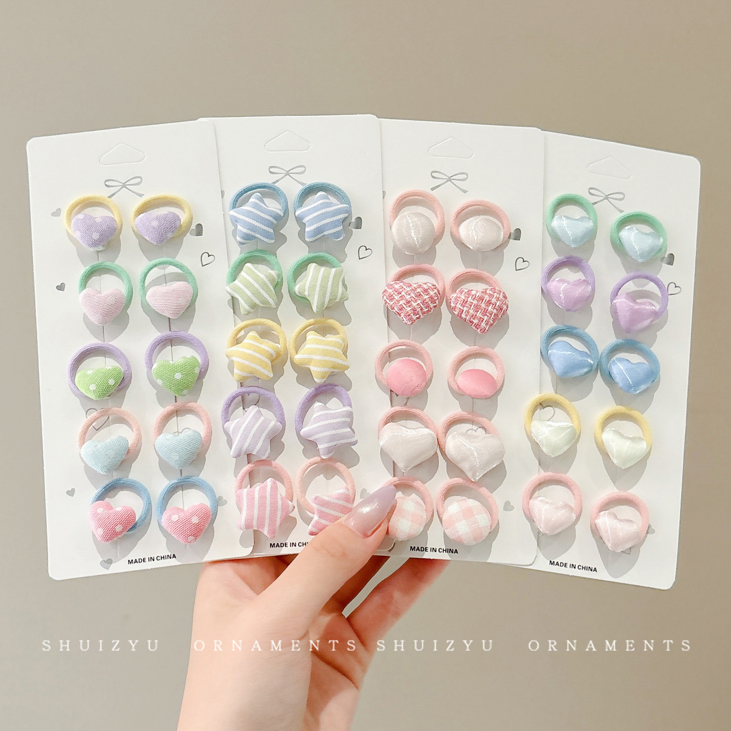 儿童爱心星星发绳扎头发小啾啾