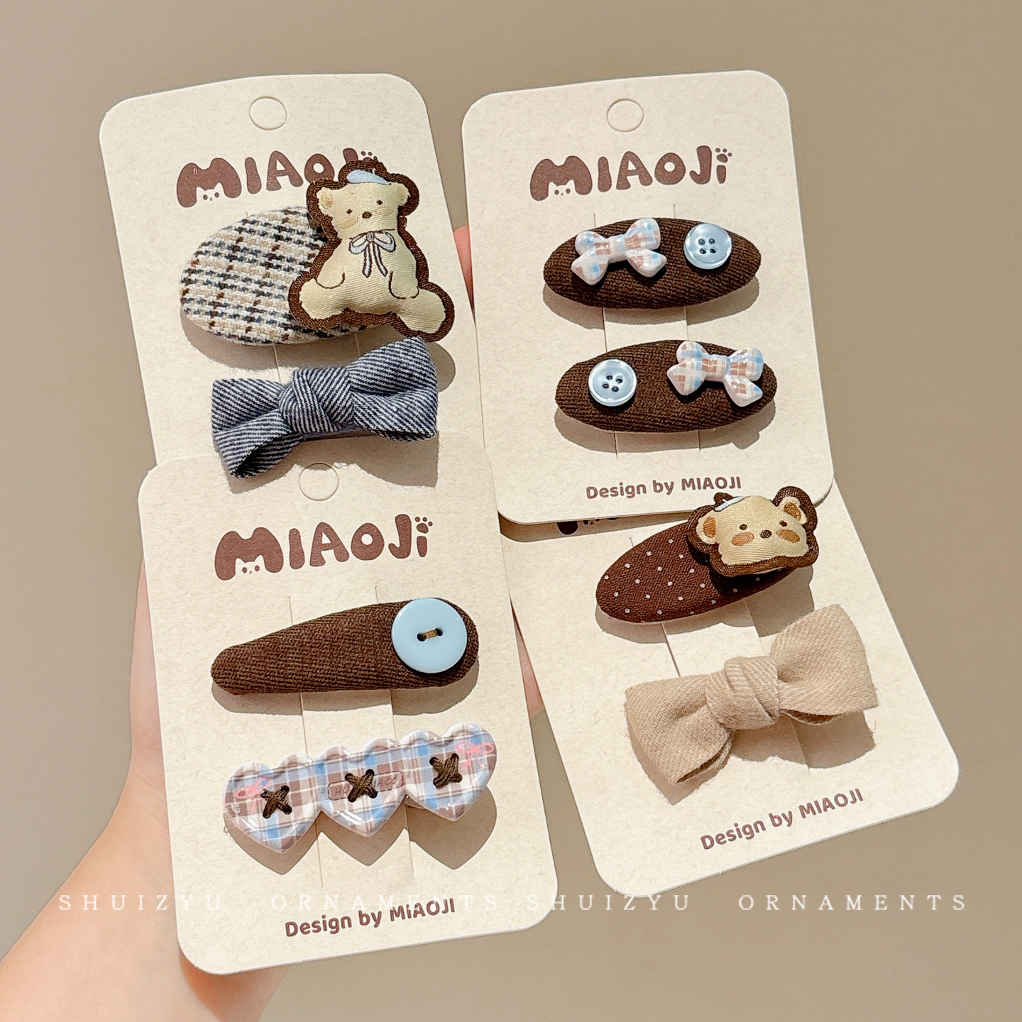 儿童可爱小熊蝴蝶结发夹