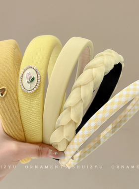 黄色发箍女2026新款高级感洋气时尚发捆头箍日常外戴压发发卡头饰