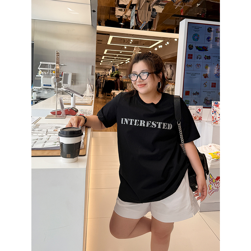 木子理想胖mm大码好穿潮牌棉T恤