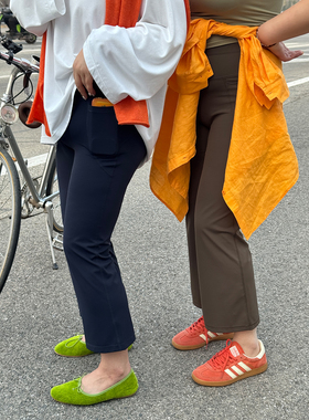 胖mm显瘦莱卡微喇木子理想大码女装春夏弹力舒适200斤高腰九分裤