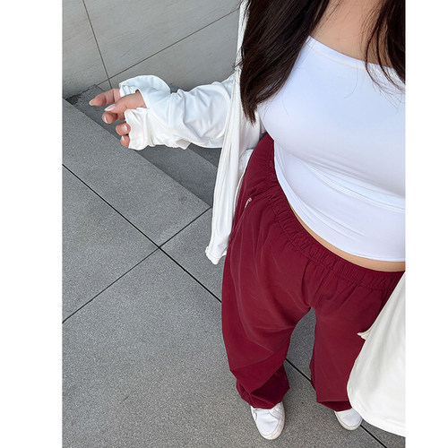 木子理想胖mm大码慵懒显瘦弯刀裤