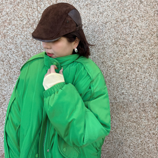 双门襟复古工装 胖mm冬季 女O型袖 棉服木子理想大码 风棉外套 夹克版