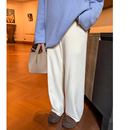 松紧腰百搭磨毛厚长裤 胖mm冬季 女装 木子理想大码 子 简约直筒休闲裤