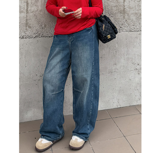 木子理想胖mm大码加绒牛仔裤