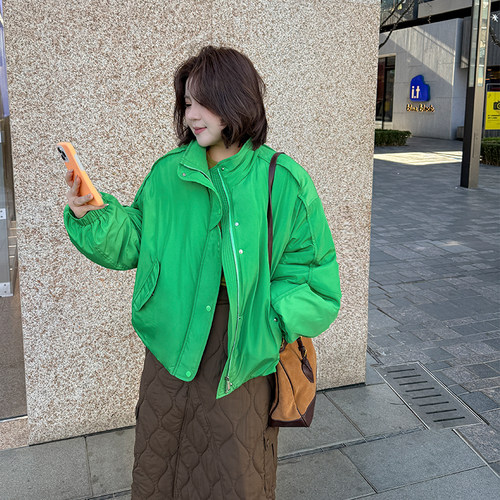 木子理想胖mm复古休闲夹克棉服