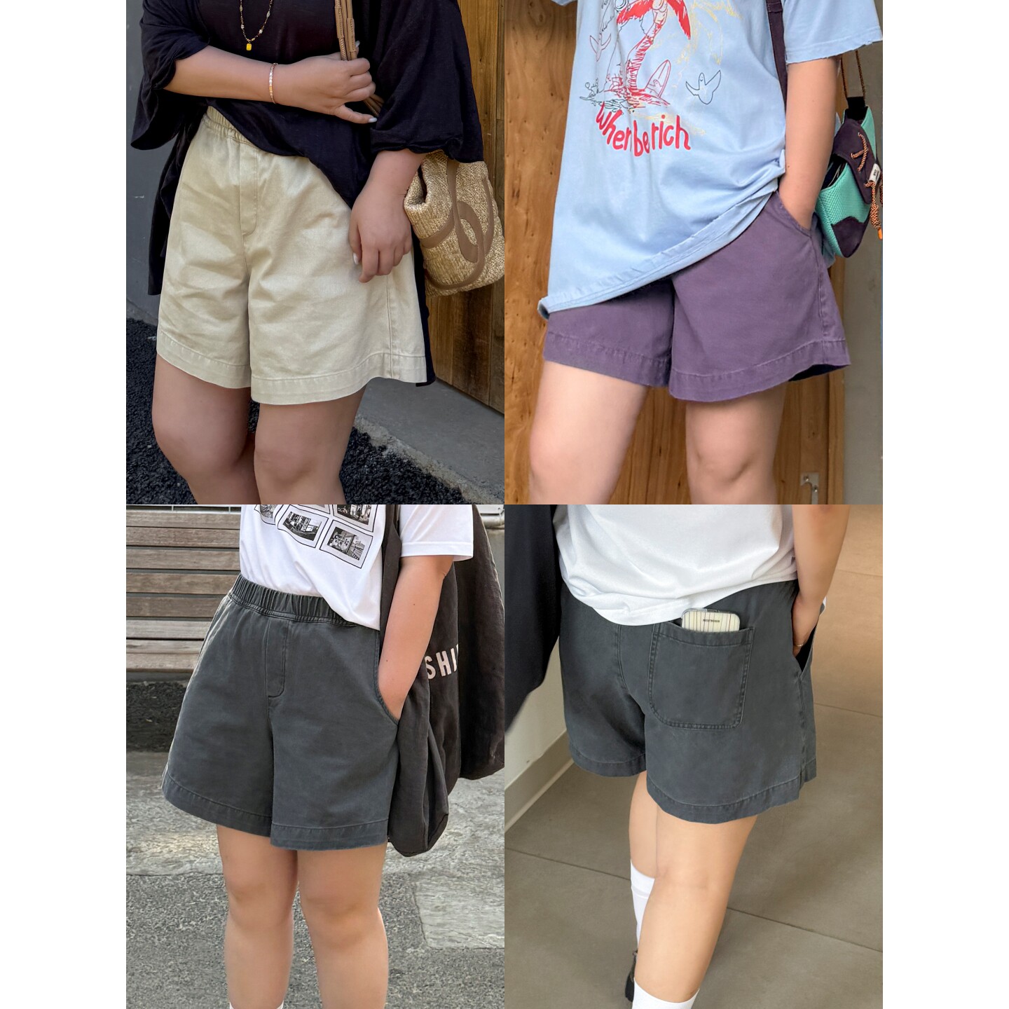 木子理想胖mm大码水洗全棉A版三分短裤夏季显瘦百搭裤装女200斤