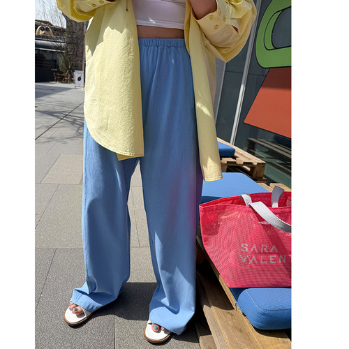 木子理想胖mm大码直筒显瘦坑条裤