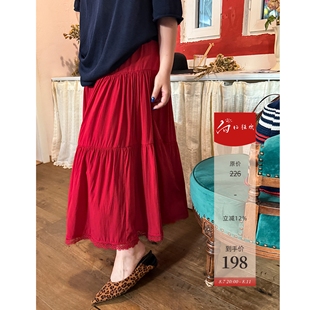 半身裙木子理想大码 胖mm俏皮压皱塔式 女秋冬优雅蛋糕裙子200斤