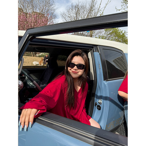 木子理想胖mm大码V领宽松大罩衫