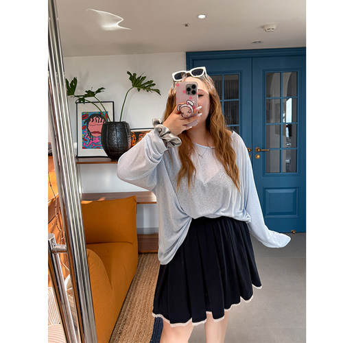 木子理想胖mm大码蕾丝花边百褶裙