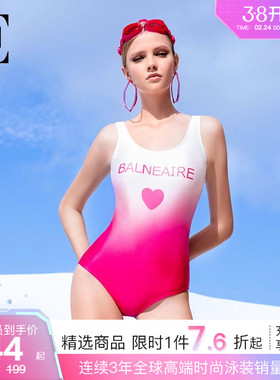 【徐洁儿同款】BE范德安小红心系列连体泳衣女美背竞速窈桃粉绝美
