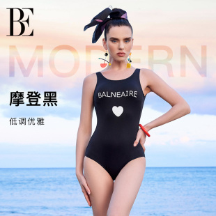 BE范德安小红心系列连体泳衣女美背竞速绝美游泳馆 徐洁儿同款