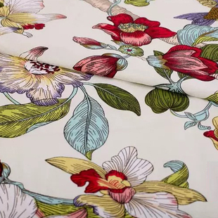 2.4米宽幅复古民族风纯棉沙发盖巾布料粗布床单桌布窗帘全棉面料