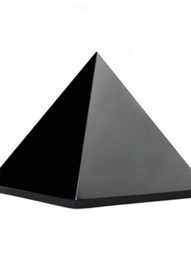 黑曜石金字塔摆件原石加工黑色水晶塔光面镜面家居办公摆设装饰石