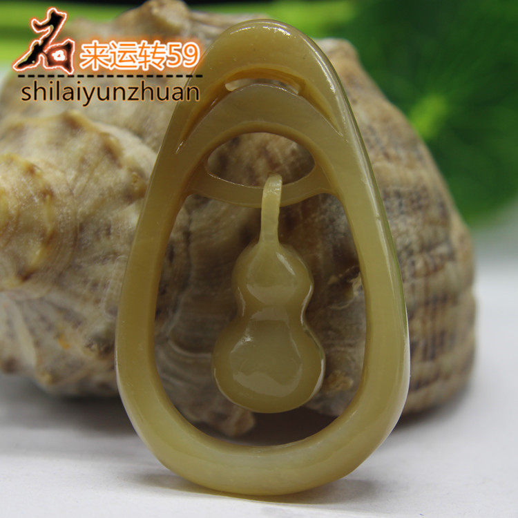 天然和田玉糖玉糖色吊坠男女情侣款玉石颈饰葫芦项坠挂件挂坠子