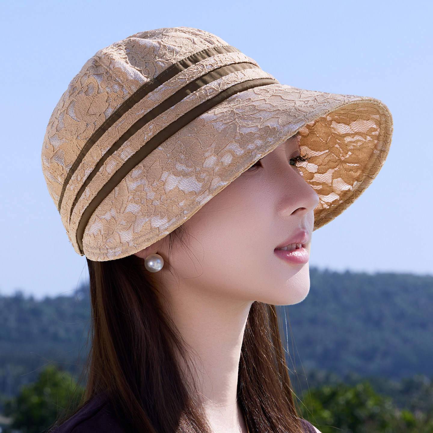 夏季防晒宽檐透气妈妈渔夫帽