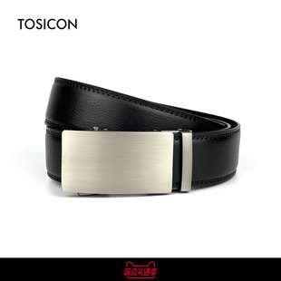 TOSICON拓思肯腰带男士 商务休闲荔枝纹皮带简约108 自动扣正装