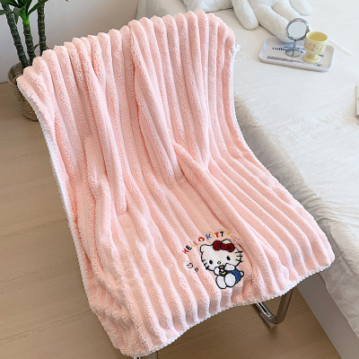 Kitty浴巾可爱珊瑚绒吸水速干嗨喽kt洗澡巾可裹加厚凯蒂猫大毛巾