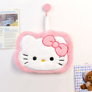 可爱加厚浴室家用吸水毛巾kt抹布Kitty 凯蒂猫厨房擦手巾挂式 挂巾