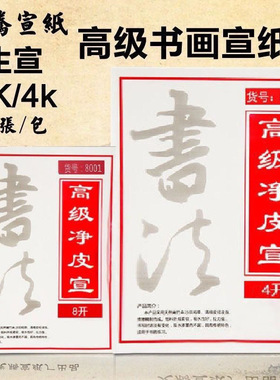 宣纸美术专用生宣纸4k高级宣纸半生半熟专用纸高档加厚清仓小学生