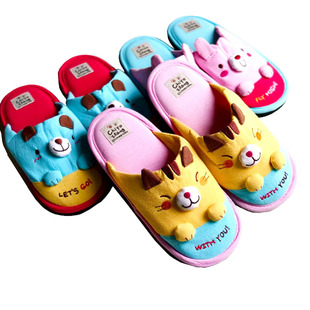 韩国布艺褶皱棉可爱卡通女生拖鞋四季薄款家居防滑硬底室内拖鞋