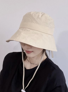 韩国东大门代购夏季新款速干薄款蝴蝶结遮阳防晒女盆帽太阳渔夫帽
