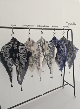韩国代购2026年春季新款腰果花大方巾时尚百搭围巾三角巾围脖披肩