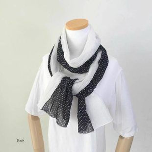 韩国东大门代购 ins风波点褶皱围巾文艺复古丝巾女士百搭围脖 夏季