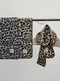 时尚 新款 豹纹卷卷绒保暖女围巾百搭圈圈毛围脖 冬季 韩国东大门代购