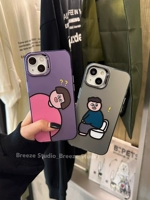 轻风 Apple, huawei, оригинальные мультяшные забавные совместимые минифигурки, iPhone 15, чехол для телефона, iPhone14 Pro, совместимая защитная сумка, iPhone60 Pro, iphone, 16promax, новая коллекция, 12 шт, для влюбленных, защита при падении