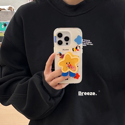ins风五角星腊肠狗狗支架壳适用iPhone17promax苹果15手机壳13proamx新款亮面16个性防摔保护套16pro摇摇乐14