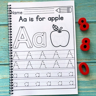 26英文大小写字母描红涂色认知练习纸幼儿英语启蒙早教作业题纸