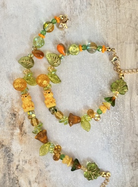 橘猫与橘 原创设计捷克珠手链串珠手链可爱童趣 猫咪手链