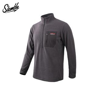 SLAMBLE立领半拉链加绒套头衫男女运动户外保暖透气上衣春季新款