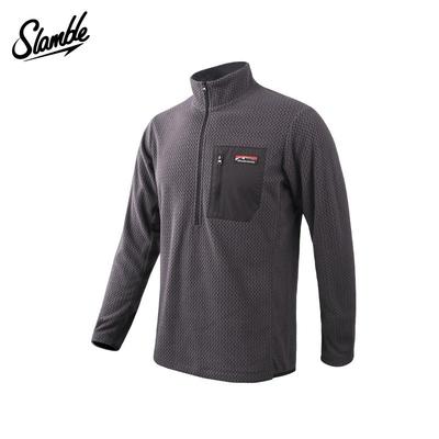 SLAMBLE立领半拉链加绒套头衫男女运动户外保暖透气上衣春季新款
