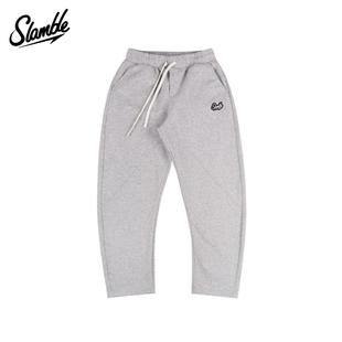 SLAMBLE秋冬新款运动休闲弯刀裤男女百搭简约加厚宽松卫裤子美式
