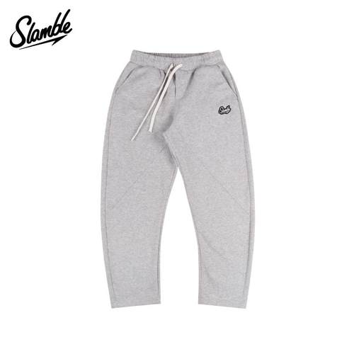 SLAMBLE秋冬新款运动休闲弯刀裤男女百搭简约加厚宽松卫裤子美式