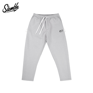 SLAMBLE空气层九分裤男士直筒运动休闲卫裤美式宽松潮流百搭