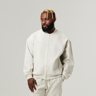 外套男女 针织棒球夹克休闲运动潮流上衣纯色美式 SLAMBLE CLO.新款