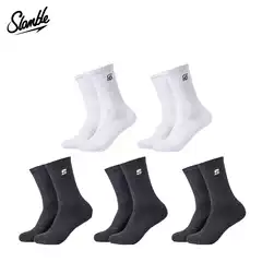 【Five Pairs】Slamble Sports Towel Socks Thickened Non-Slip Basketball Socks Breathable Casual High Tube Socks